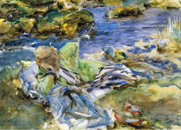 Stream Oil Painting - Turkish Woman by a Stream John Singer Sargent